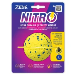 Jouet pour chien en caoutchouc naturel coloris jaune balle Zeus Nitro - Taille L