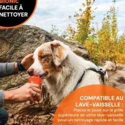 Jouet pour chien en caoutchouc coloris orange os Bionic - Taille M