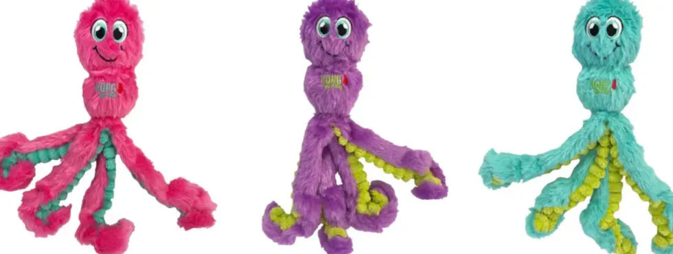 Jouet pour chien wubba octopus coloris multicolore Kong - taille M