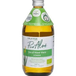 Jus à Boire Pur Aloé Bio 500 ml Bouteille en verre marron