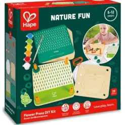 Kit de presse à fleurs en carton et papier Hape à partir de 5 ans - 18,5 x 18,5 x 7,6 cm