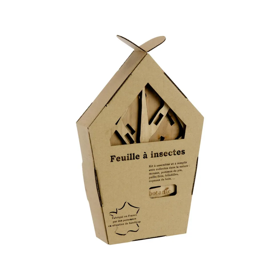 Kit hôtel à insectes en bois en forme de feuille botanic® (à assembler et remplir)