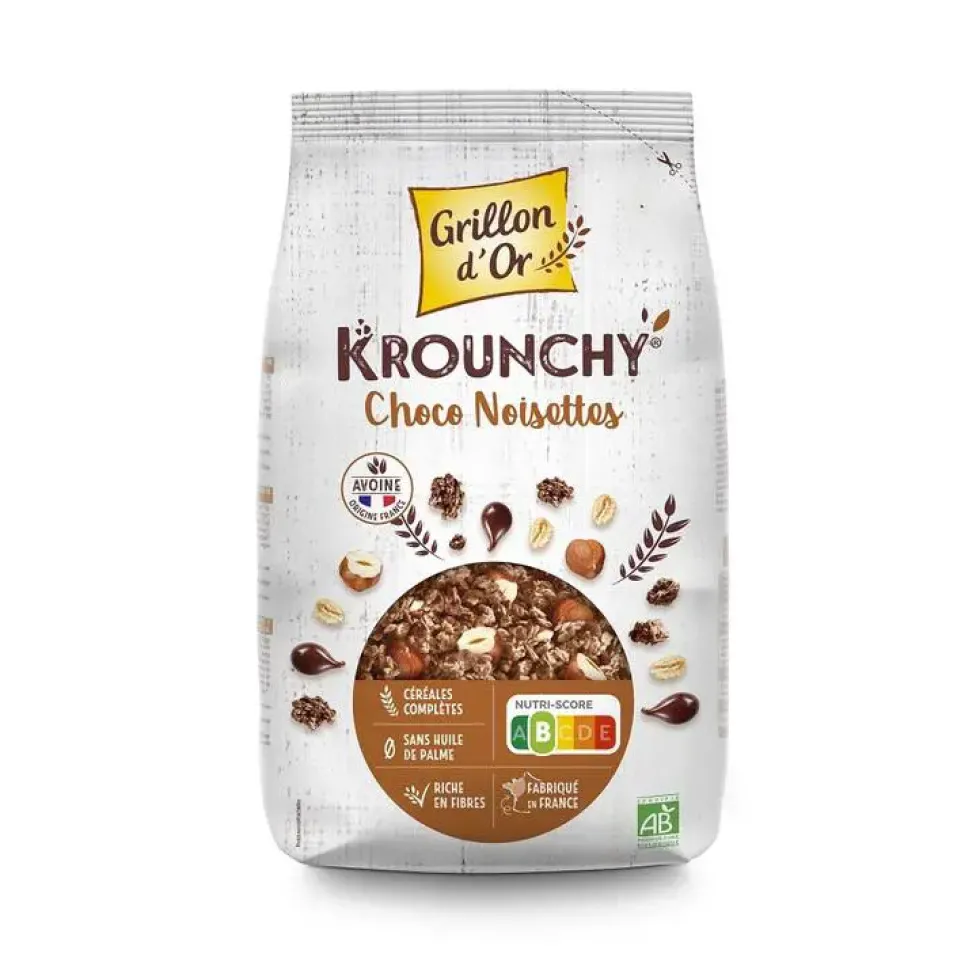 Krounchy bio chocolat noisette Grillon d'or Sachet -1 kg