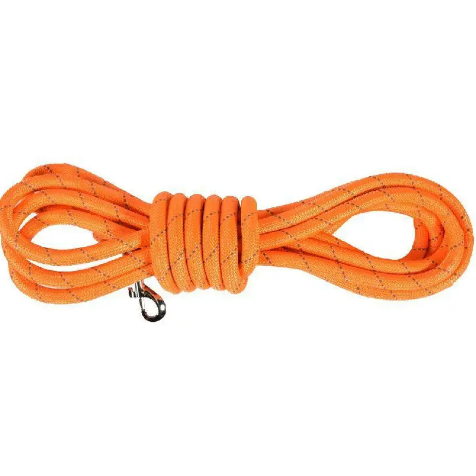 Laisse pour chien en nylon rond coloris orange Bobby Walk - 5 m