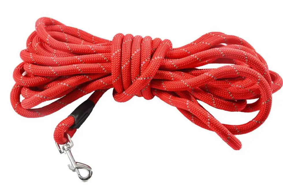 Laisse ronde rouge Bobby - 3 m