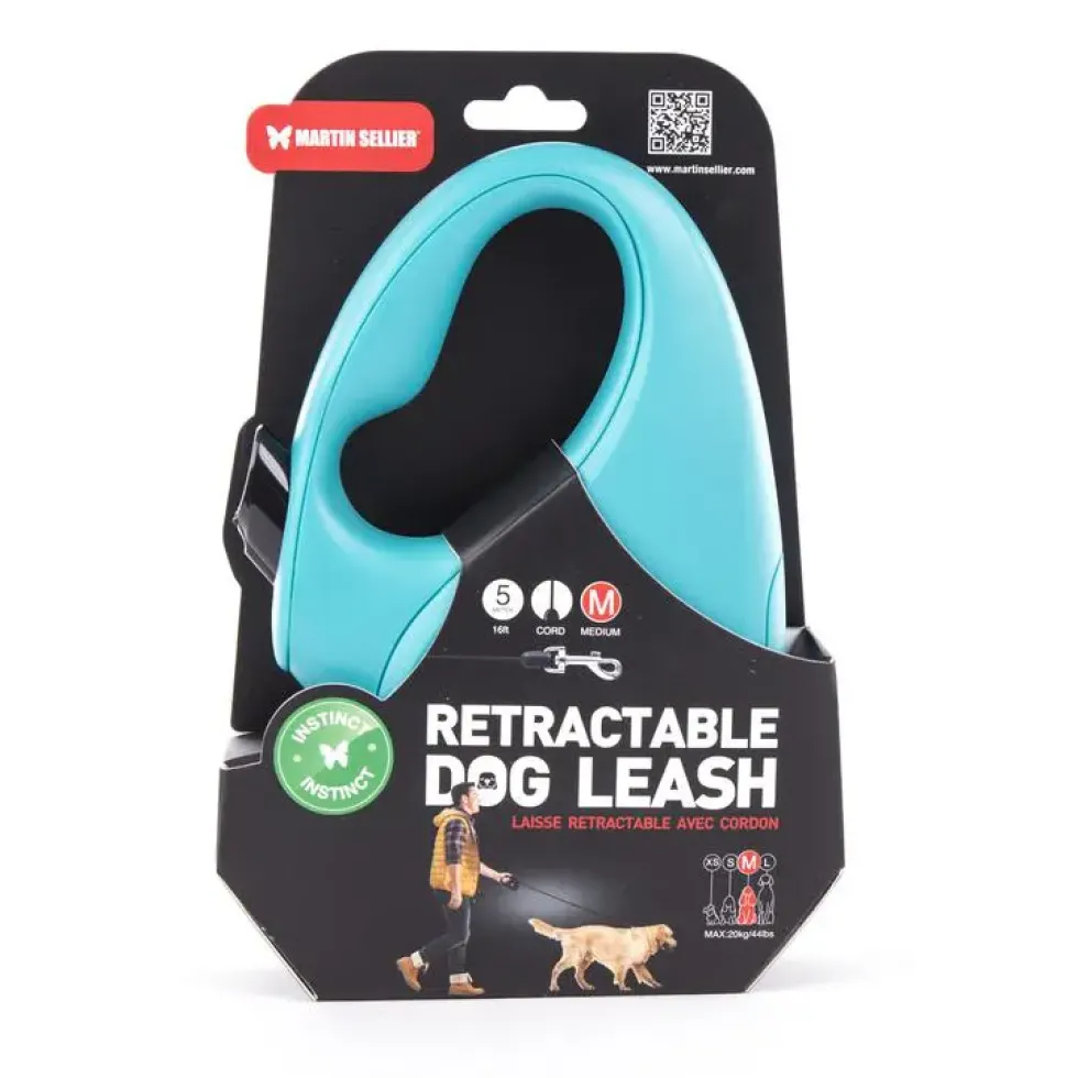 Laisse rétractable turquoise Instinct Cordon - taille M