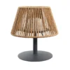 Lampe de table USB sans fil avec abat-jour naturel - Ø 20 x H 22 cm