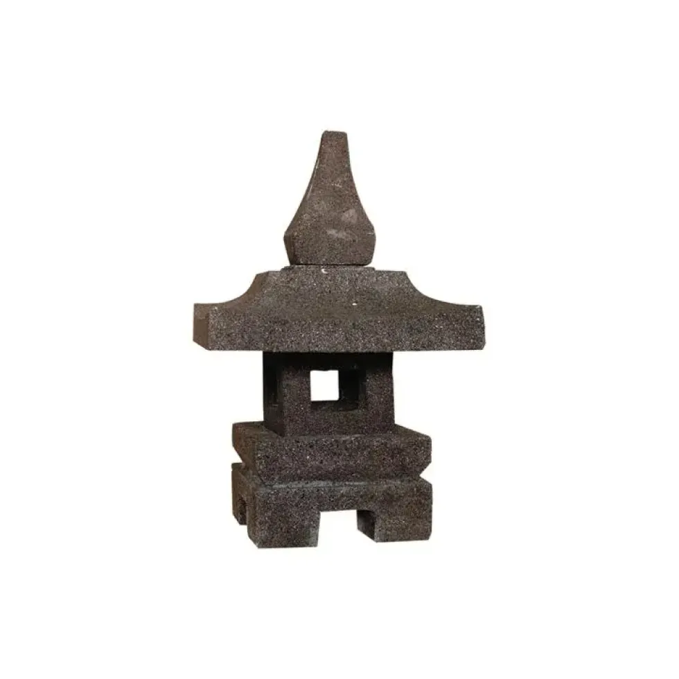 Lanterne de jardin en pierre reconstituée coloris noir 35 cm