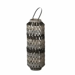 Lanterne en métal beige et gris Lorin - Ø 25 x H 62 cm