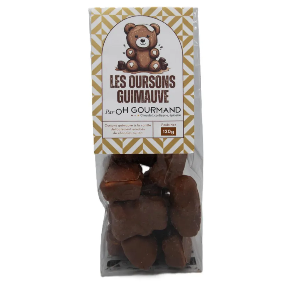 Les oursons guimauve en chocolat OH Gourmand - sachet de 90 g
