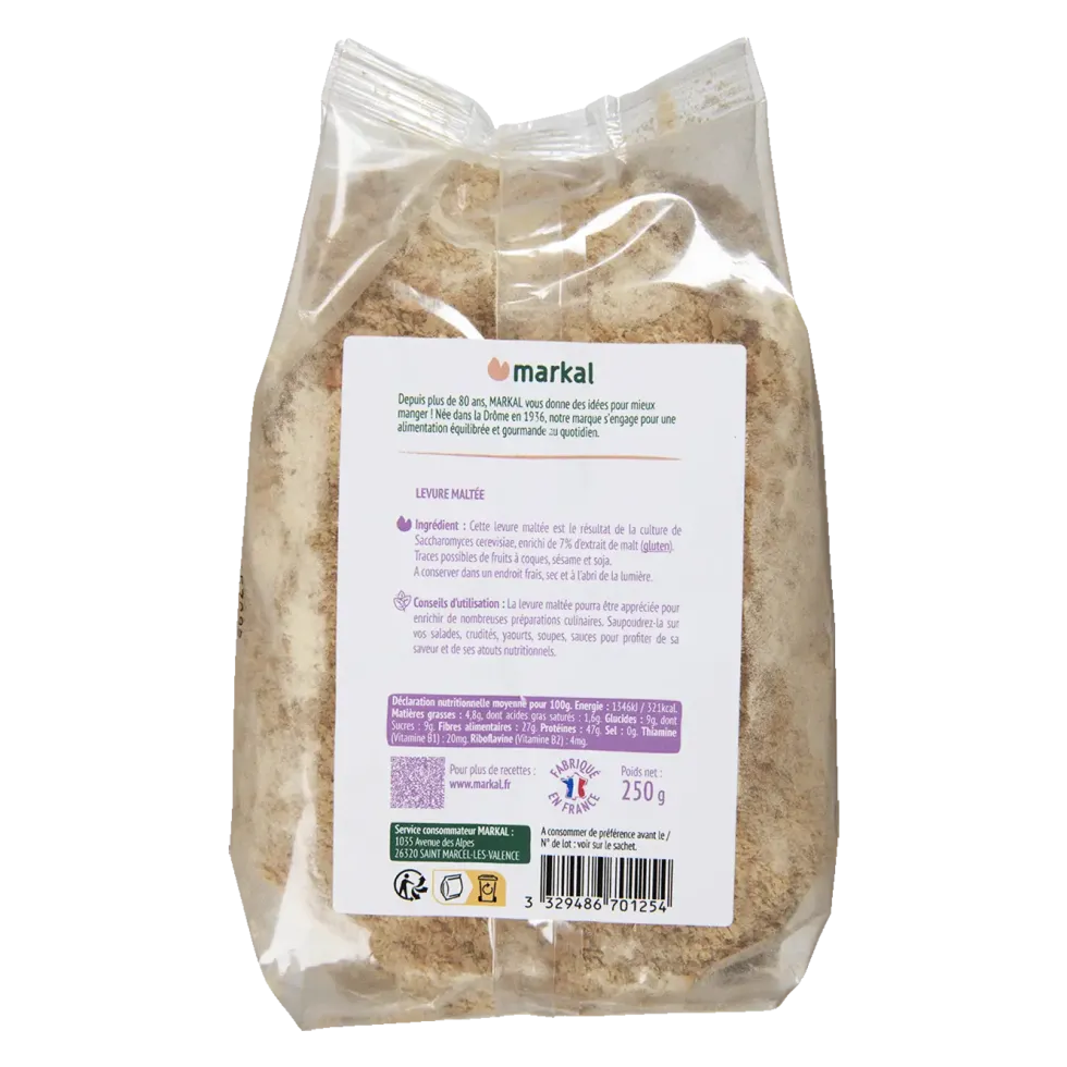 Levure maltée bio en sachet de 250 g