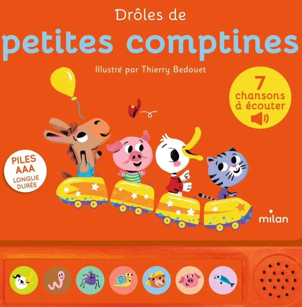 Livre sonore "Drôles de petites comptines" aux Éditions Milan