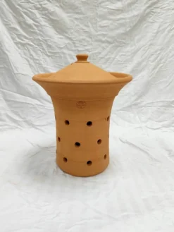 Lombricomposteur base et grand couvercle coloris orange en terre cuite 15 L - Ø 35 x 45 cm