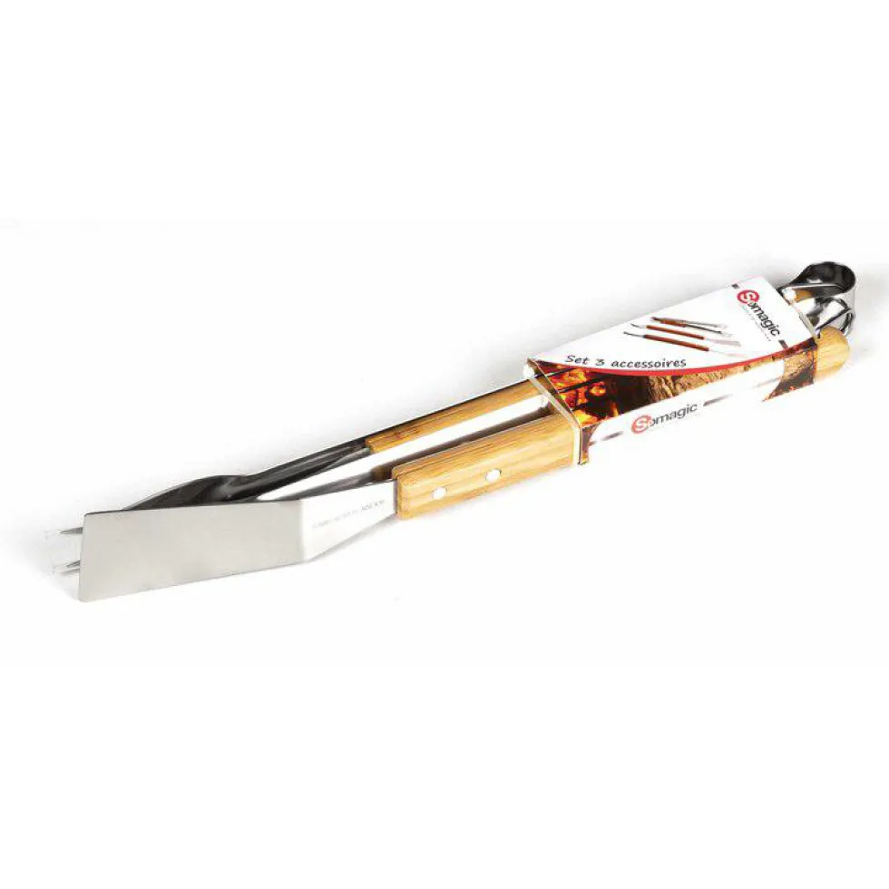 Lot de 3 Accessoires en inox Somagic avec manches en bambou