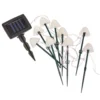 Lot de 10 balises solaires champignons coloris blanc en plastique - 200 x 66 cm