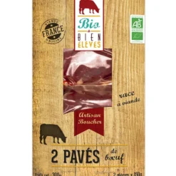 Lot de 2 pavés de viande Bio et Bien Elevés - 2 x 150 g