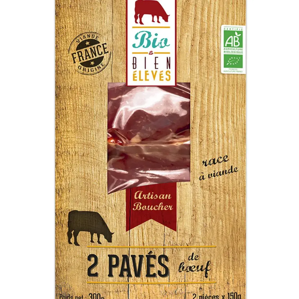 Lot de 2 pavés de viande Bio et Bien Elevés - 2 x 150 g