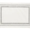 Lot de 2 sets de table 3 bordures coloris noir en coton - 35 x 50 cm