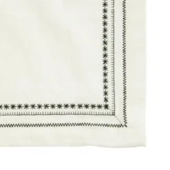 Lot de 2 sets de table 3 bordures coloris noir en coton - 35 x 50 cm