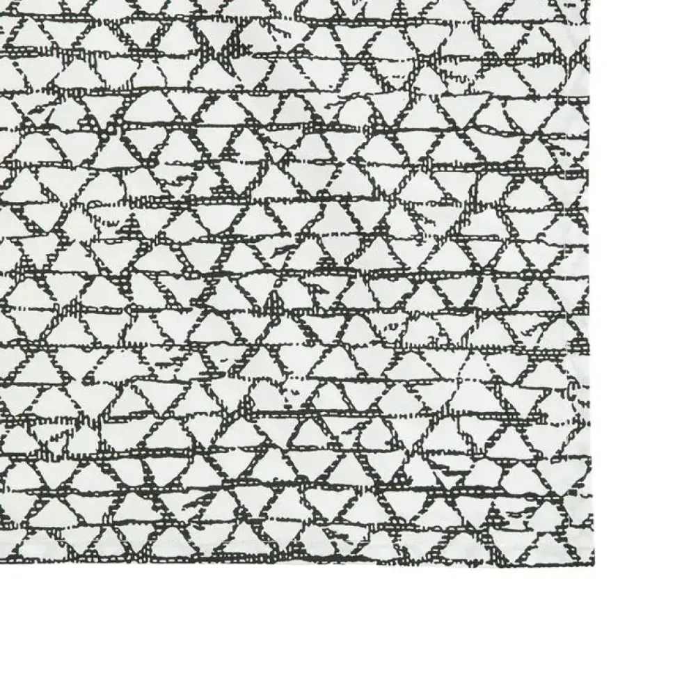 Lot de 2 sets de table décor triangles coloris noir en coton - 35 x 50 cm