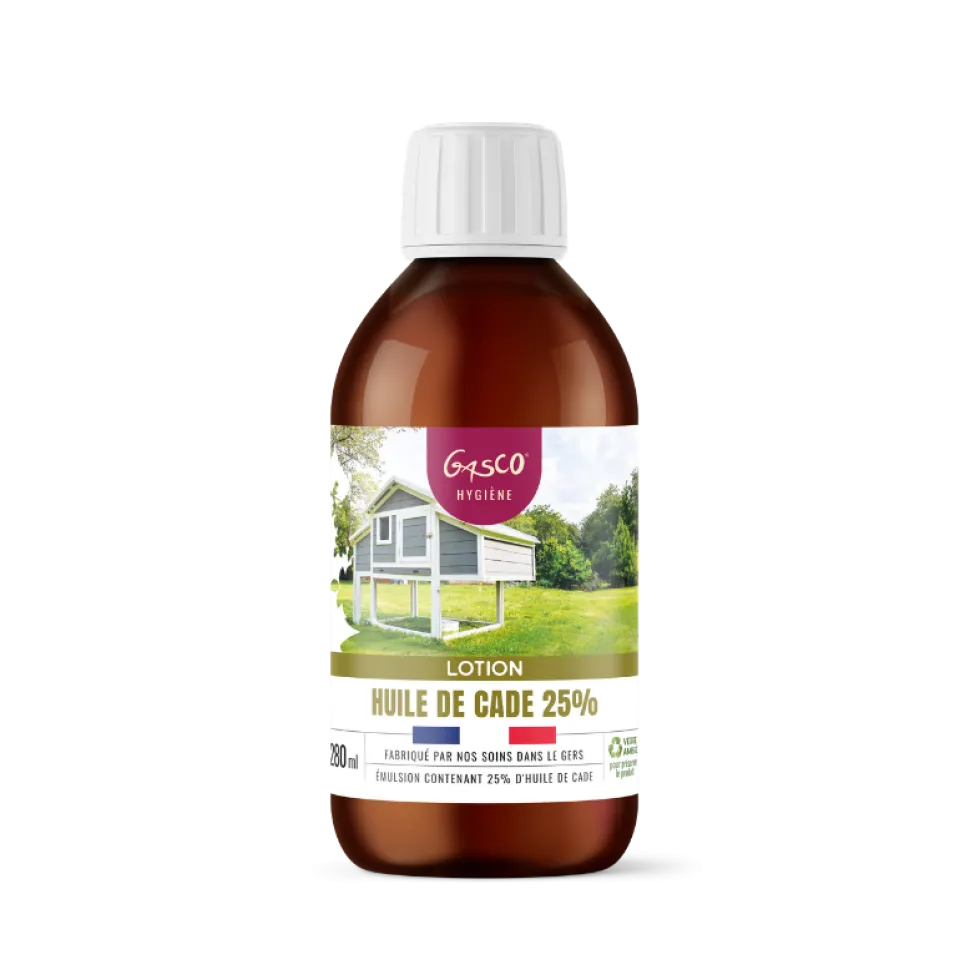 Lotion huile de cade 25 % pour poules Gasco - 280 ml