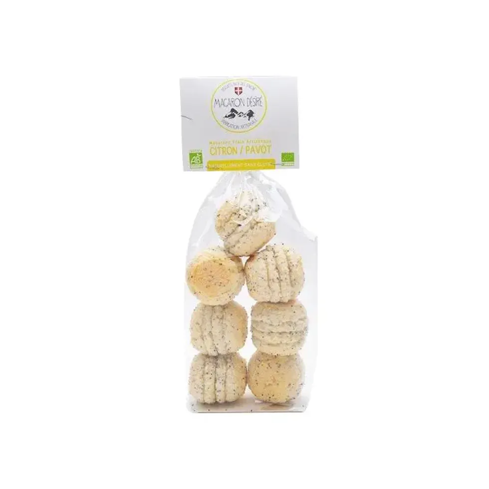 Macarons bio au citron et pavot Biscuit bio des Savoie - 150 g