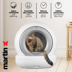 Maison de toilette automatique pour chat coloris blanc Martin Sellier - 65 litres