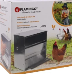 Mangeoire automatique coloris gris Timo L Flamingo - 50 x 42,5 x 50 cm