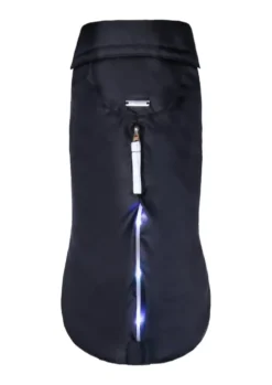 Manteau imperméable pour chien coloris noir Wouapy LED - Taille 44