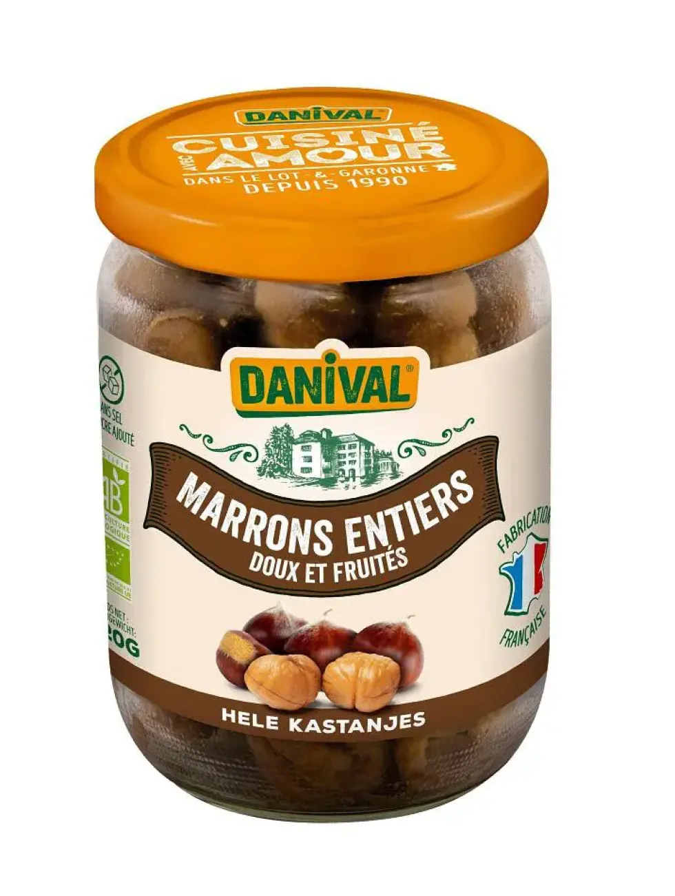 Marrons entiers bio Danival - 320 g