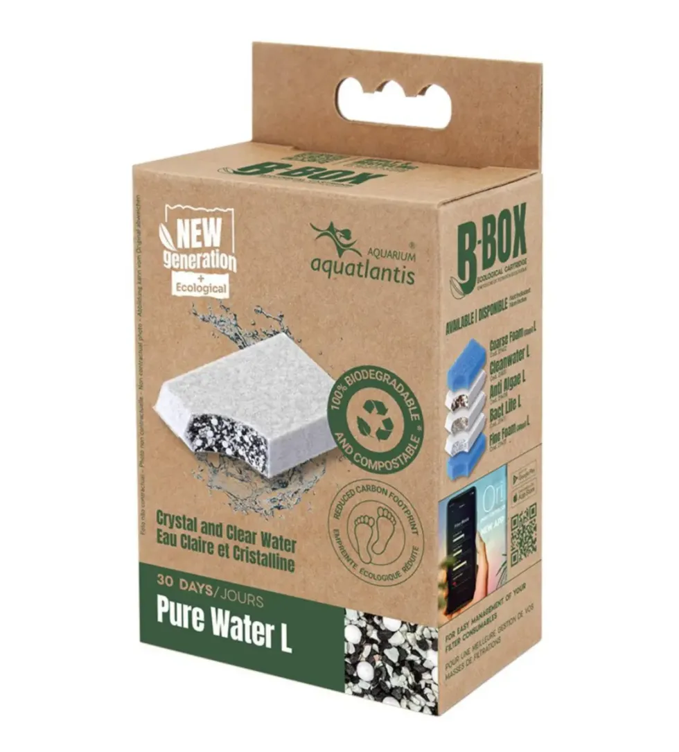 Masse filtrante pour aquarium coloris blanc Aquatlantis B-Box pure water charbon actif - Taille L