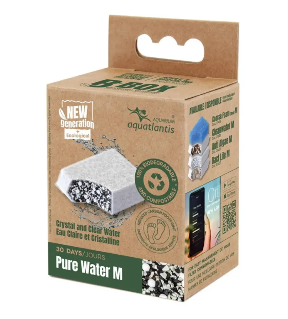 Masse filtrante pour aquarium coloris blanc Aquatlantis B-Box pure water charbon actif - Taille M