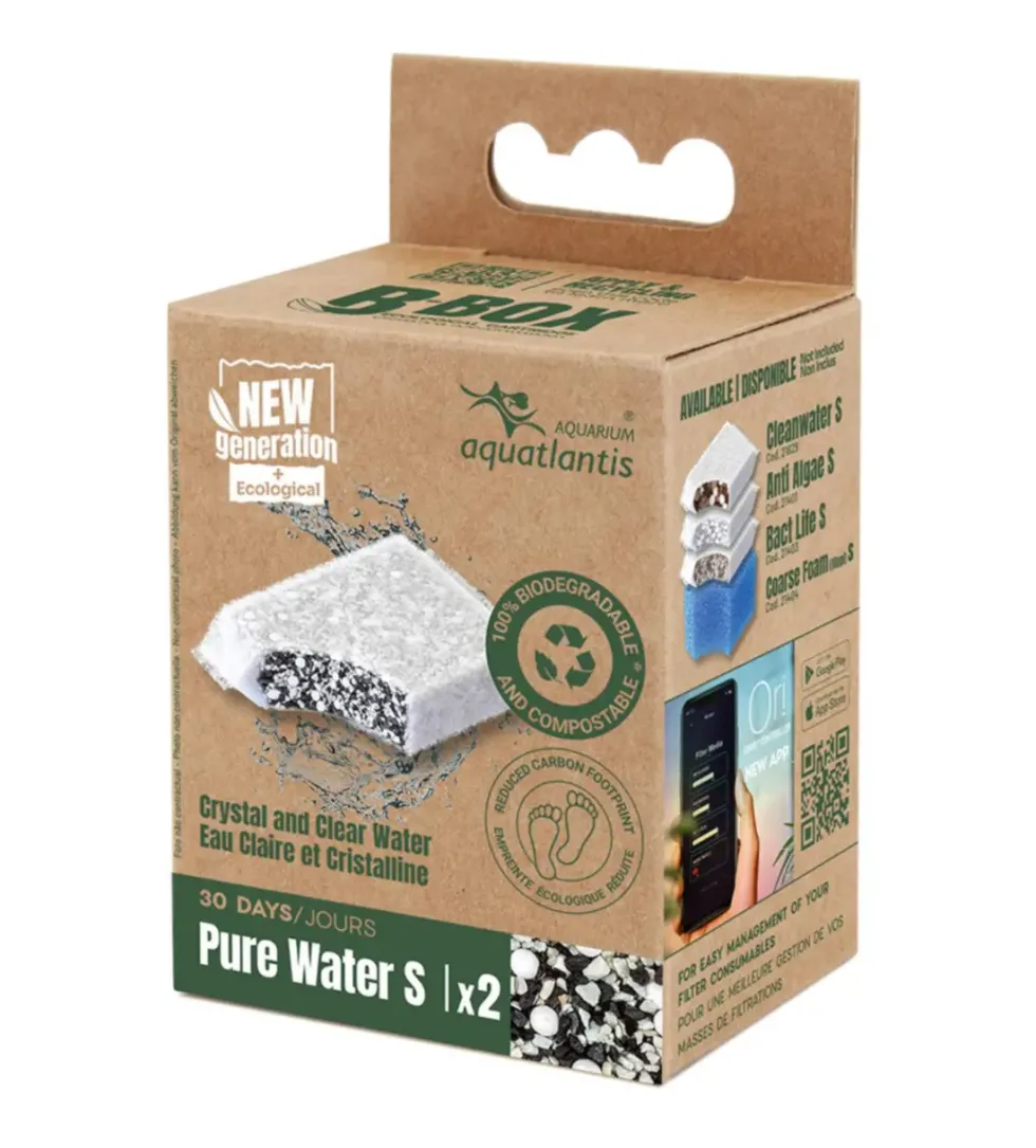 Masses filtrantes pour aquarium coloris blanc Aquatlantis B-Box pure water charbon actif - Taille S x 2