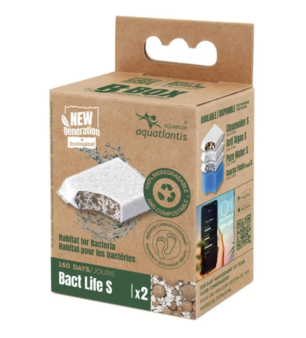 Masses filtrantes pour aquarium coloris blanc Aquatlantis B-Box bact life support bactérien - Taille S x 2