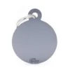 Médaille basic grand cercle pour chien en aluminium gris