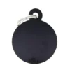 Médaille basic grand cercle pour chien en aluminium noir