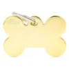 Médaille basic grand os pour chien en laiton doré