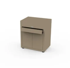 Meuble cuisson avec crédence noire Le Marquier - L 80 x P 55 x H 115 cm