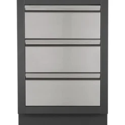 Meuble 3 tiroirs pour plancha coloris gris Napoleon