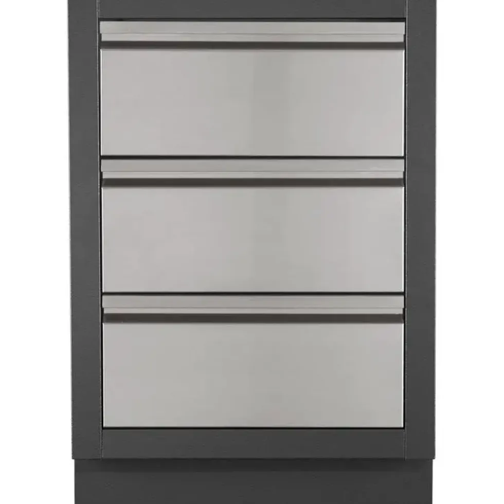 Meuble 3 tiroirs pour plancha coloris gris Napoleon