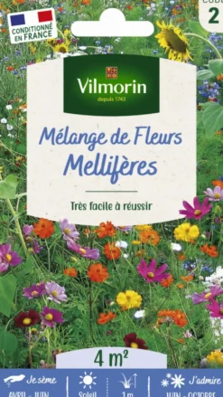 Mélange de fleurs mellifères Vilmorin - graines à semer pour 4 m² de surface
