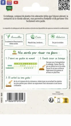 Mélange de fleurs parfumées Vilmorin - graines à semer pour 4 m² de surface