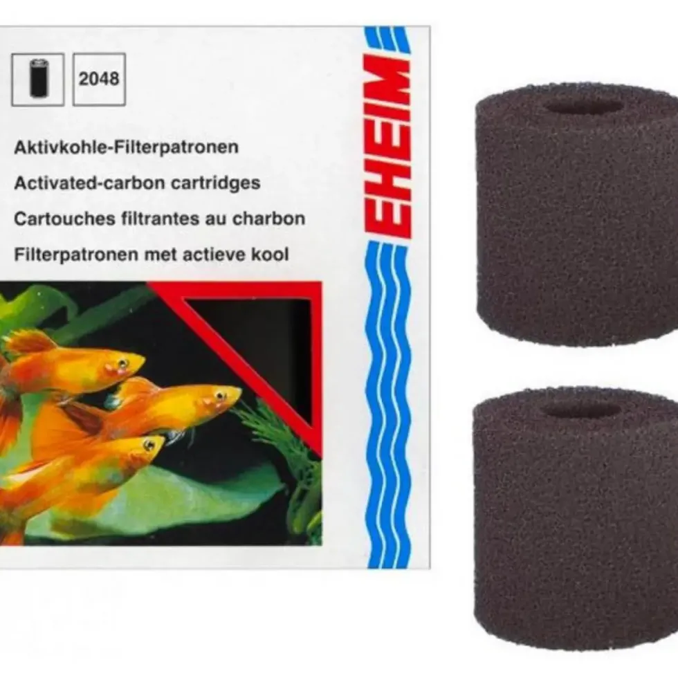 Mousse charbon pour filtre PowerLine, spécifique pour aquarium, marque EHEIM - Lot de 2