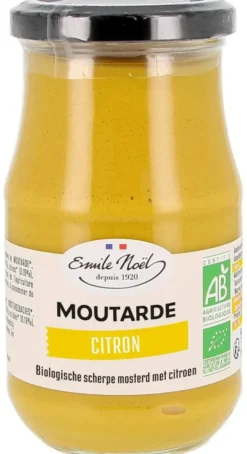 Moutarde forte au citron bio en pot de 200 g