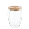 Mug en verre et couvercle bambou Nature & Vous - 350 ml