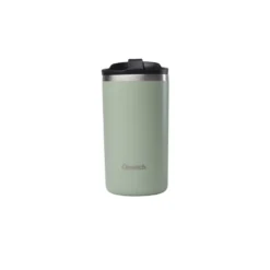 Mug isotherme en inox recyclé coloris vert tilleul Qwetch Matt Travel - 350 ml