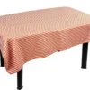 Nappe déperlante en polyester/coton à rayures coloris terra Charlotte - 140 x 300 cm