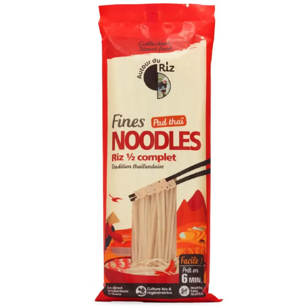Noodles fines de riz ½ complet bio pour Pad Thaï - 170 g