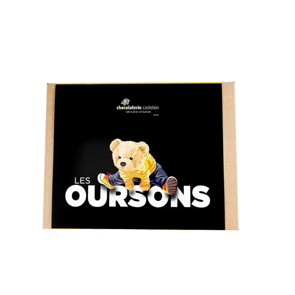 Oursons en guimauve enrobés de chocolat noir bio Chocolaterie Castelain - 150 g