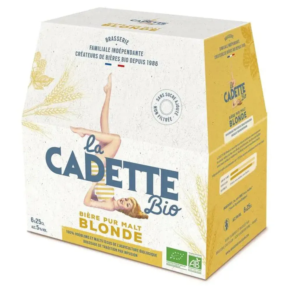 Pack bière blonde bio La Cadette - 6 x 25 cl